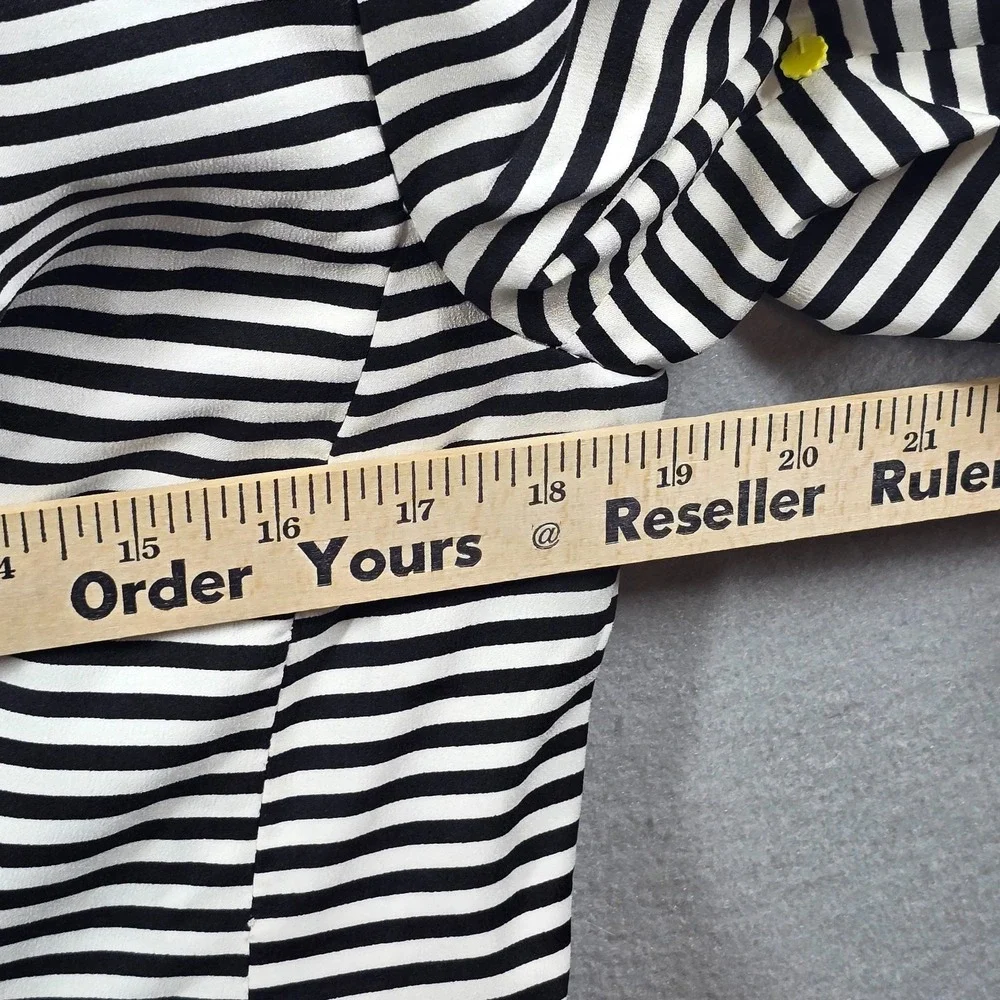 Calvin Klein Womens Blazer Size 8 Jacket Black White Striped One Button - Picture 7 of 9